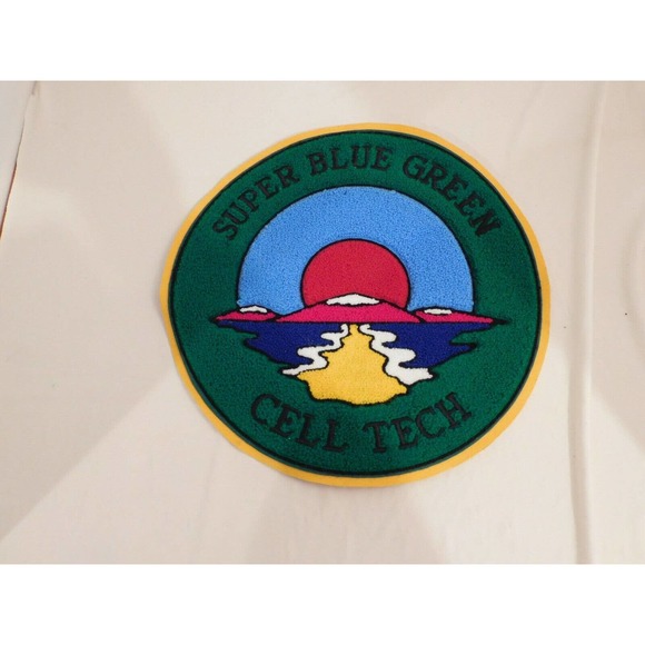 Super Blue Green Cell Tech Large 12" Diameter Uniform Patch Cloth Embroidered - Picture 3 of 3